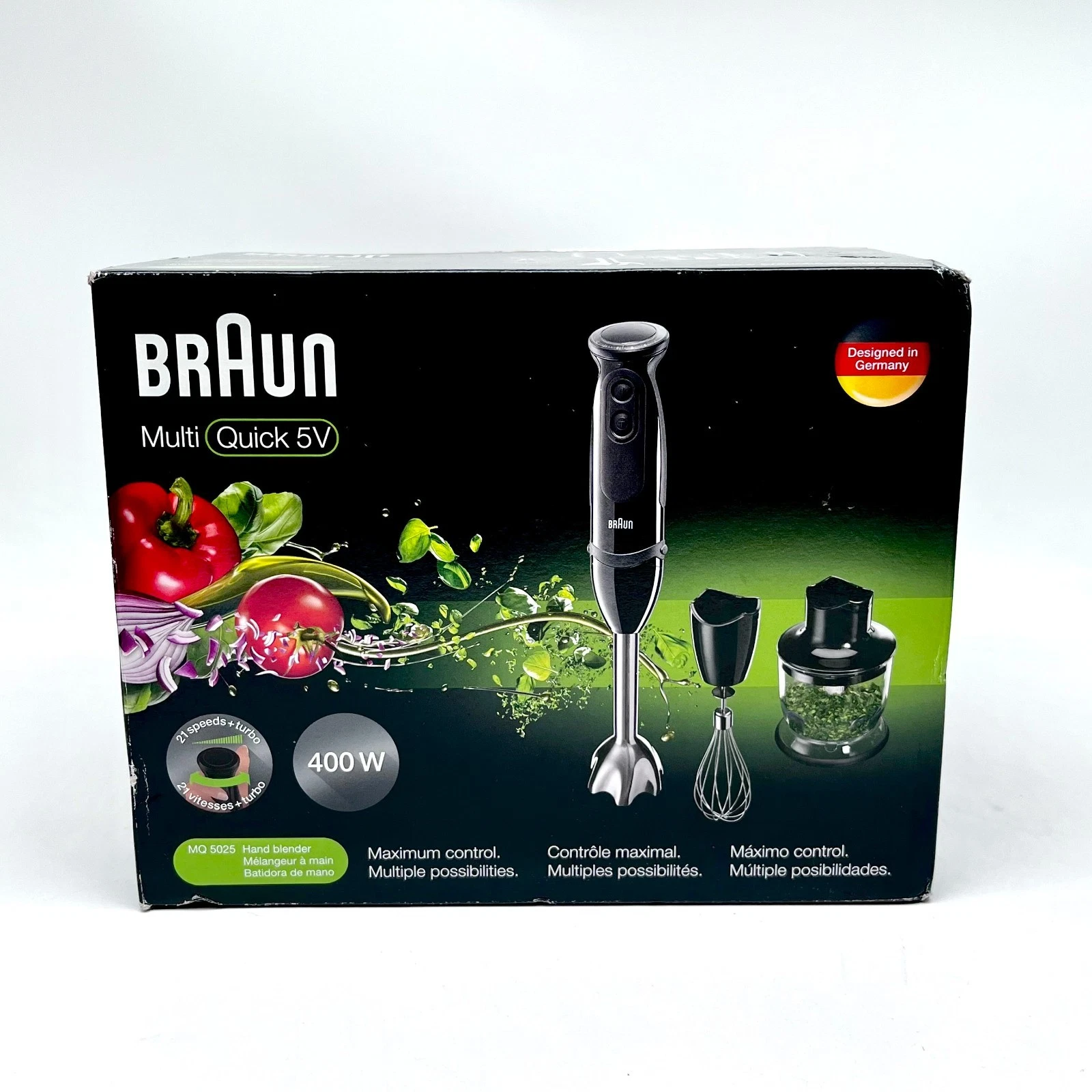 Braun Multi Quick 5 Vario 21-Speed Black Immersion Hand Blender Model MQ5025
Opens in a new window o