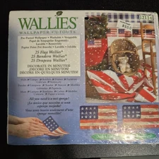 Wallies Wallpaper Cutouts American Flags Pre Pasted 12114 1 Pack 25