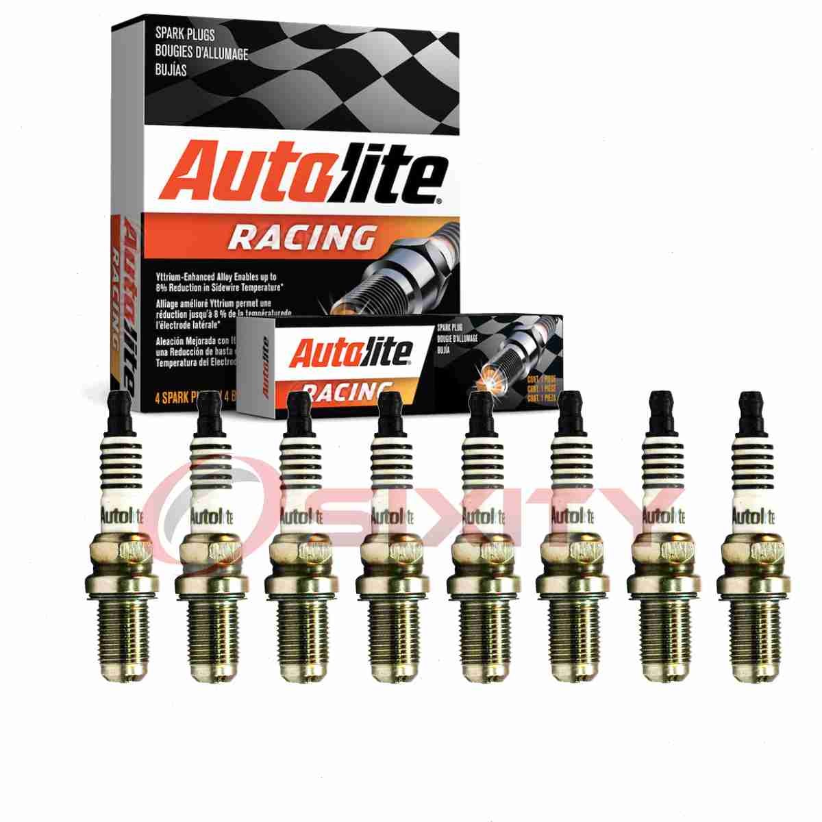 8 pc Autolite Racing AR3932X Spark Plugs for 5820 41R90 Ignition Wire sa