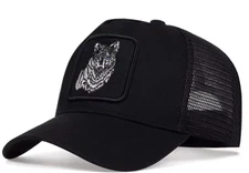New Black Wolf Cap Hat Army Baseball Mesh Trucker Snapback Adjustable