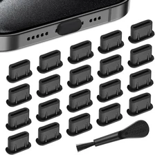 USB C Dust Plug, 20 Pack Soft Silicone C Port Cover C Charging black 