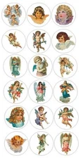 Vintage Angels Cherubs Labels Stickers Decals CRAFTS Teachers  Made In USA #D162