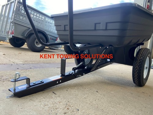 NEW ATV Quad Trailer Manual Tip 225kg Capacity Mowers Tractors Barrow Pneumatic✅ - Picture 8 of 9