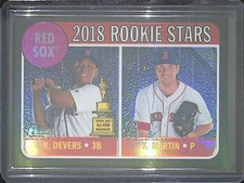 2018 Topps Heritage Chrome Black Refractor Rookie #THC-189 Rafael Devers No 69 o