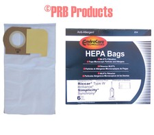 HEPA Vacuum Bags fit Type W Riccar Brillance BRLP BRLD BRLS Simplicity Synchrony