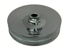 Chevy GM 2 Double Groove CHROME Power Steering Pump Pulley Keyway SBC BBC 350