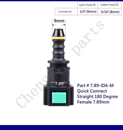 200pcs 90D-7.89-ID6-M and 100pcs 7.89-ID6-M Fuel Line Quick Release Connector - Picture 1 of 2