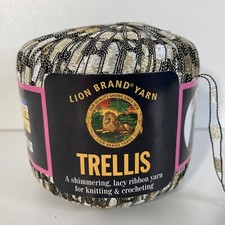 1 TRELLIS in CHAMPAGNE by LION BRAND 115yds 1.75oz lacy ribbon yarn