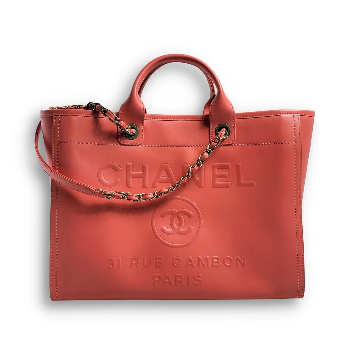 Chanel Small Deauville Shopping Bag Black Canvas and Calfskin Light Gold  Hardware