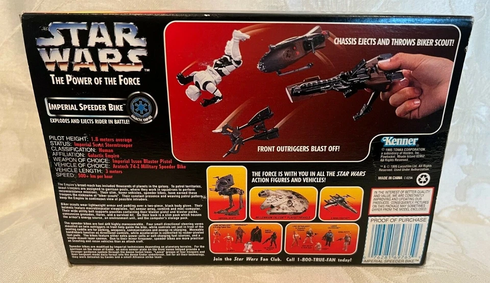 星球大战 IMPERIAL SPEEDER 自行车 带自行车 SCOUT Power of the Force POTF — 第 3/4 张图片