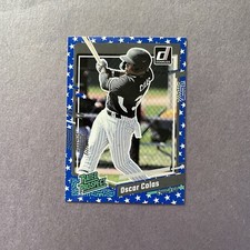 2023 Donruss Baseball Rated Prospect Base Independence Day #66 Oscar Colas