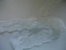 10m elastische Spitze 0,70€/m weiß 3,0cm breit Sonderposten K54.5