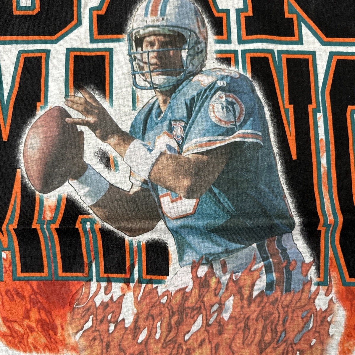 Vintage 90s Dan Marino Miami Dolphins Fire & Desire Caricature 