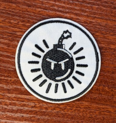 Grinning Bomb Fuse Lit Patch 2.75'' Punk Goth Biker Embroidered Iron On