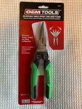 ADJUSTABLE ANGLE Offset Long Nose Pliers (Needle Nose) with Wire-Cutters 8.5 in.