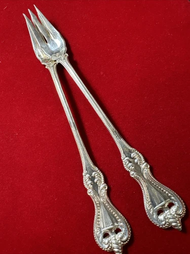 US Old Colonial by Towle 1895 STERLING silver Oyster /Cocktail Fork 2 Pc