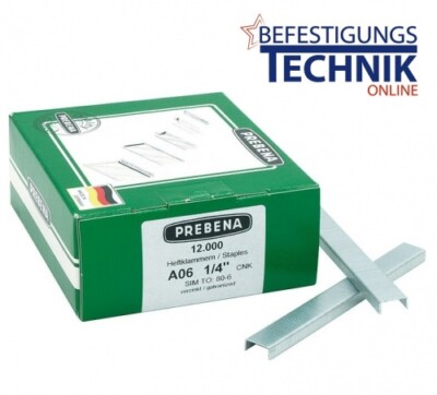 Prebena Klammern A06CNK A 80/06mm verzinkt für 1XR-A16 1GP-A16 KL-01 12M