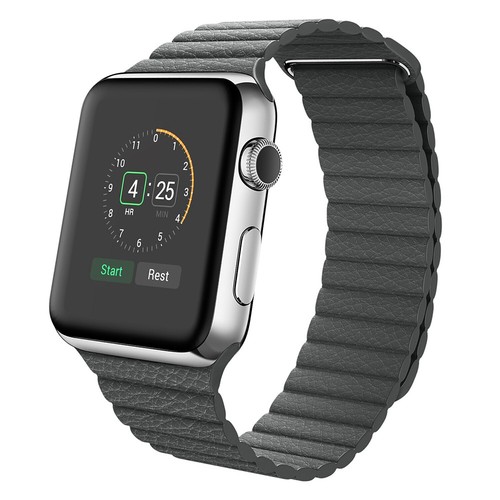 Genuine Leather Loop Magnetic Strap For Apple Watch 7 6 5 4 3 2 1 SE iWatch Band - Picture 12 of 16