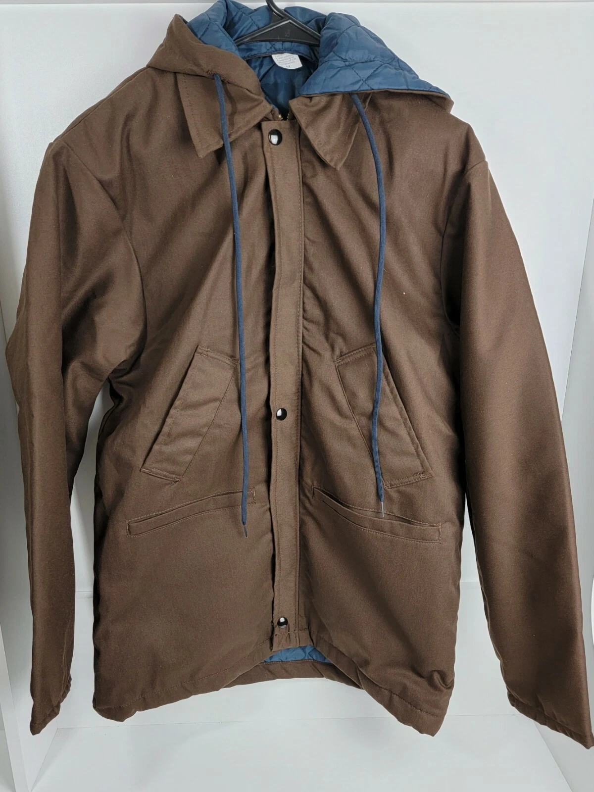 Men’s Brown Hooded Jacket Size M Quilted Lined Snap Zip Coat Casual Winter
Opens in a new window or 