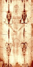 SHROUD OF TURIN Printed on Cloth - Beautifull! 24in By 12 in - STUNNING!