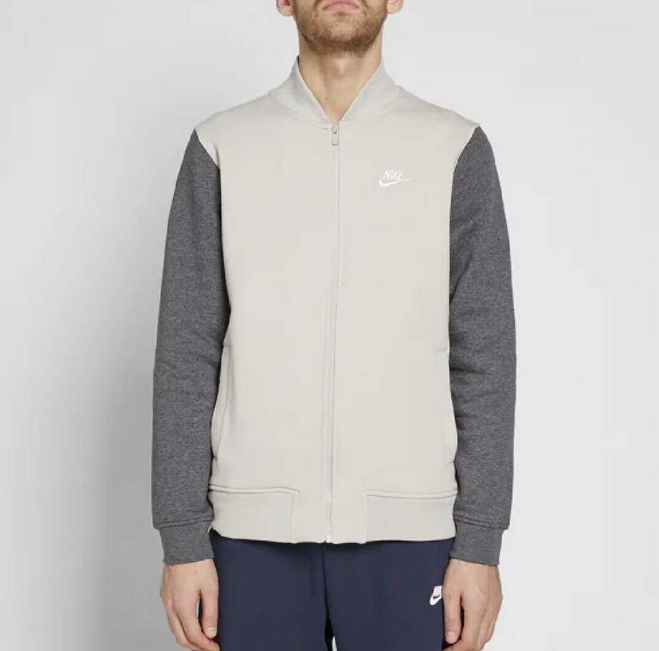 Nike Club Bomber Full Zip Fleece Sweater Jacket Men's Size Small