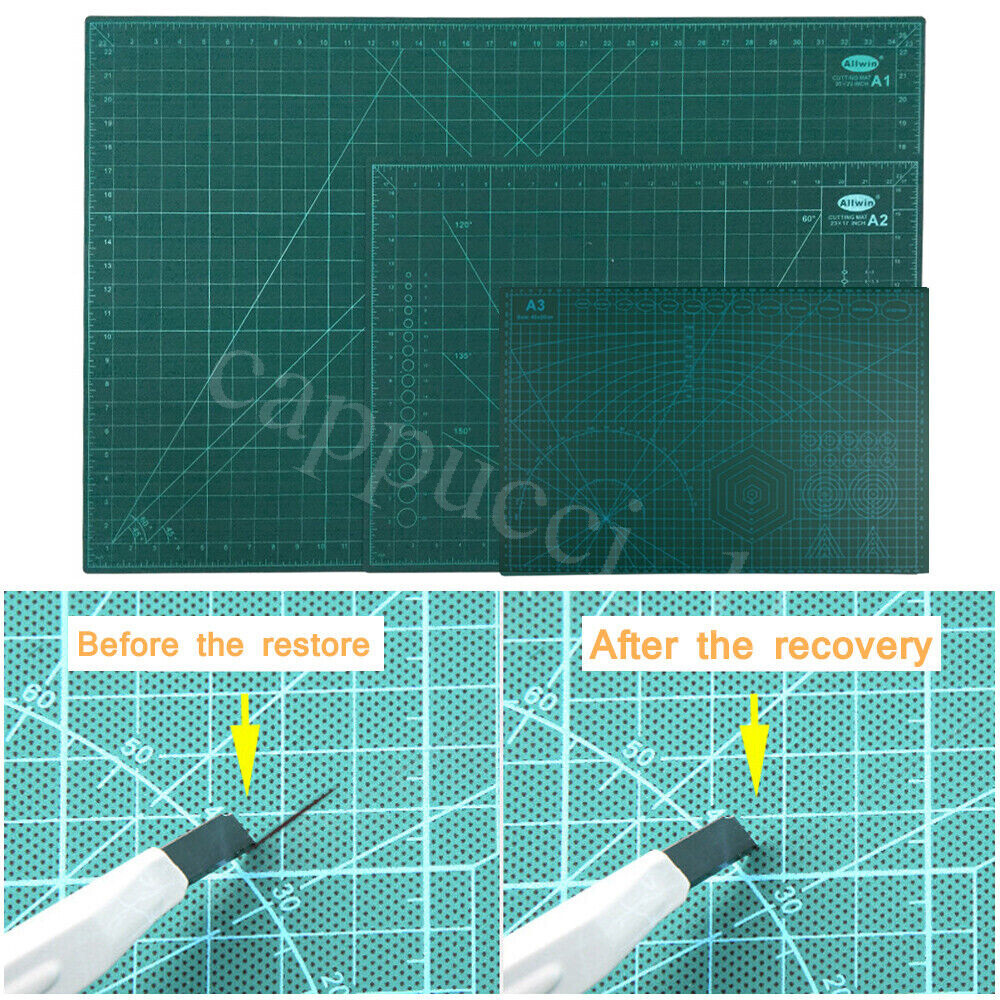 A1 CUTTING MAT NONSLIP SELF HEALING PRINTED GRID LINES DOUBLESIDE ART