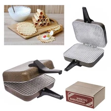 RUSSIAN USSR ELECTRIC SQUARE WAFFLE IRON MAKER EB-1/220 NEW + RECIPE GOLD