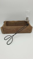 Ziegelform Alte Backsteinform Holz Kiste Unikat Antik Mit Teelichtglas Und Zange