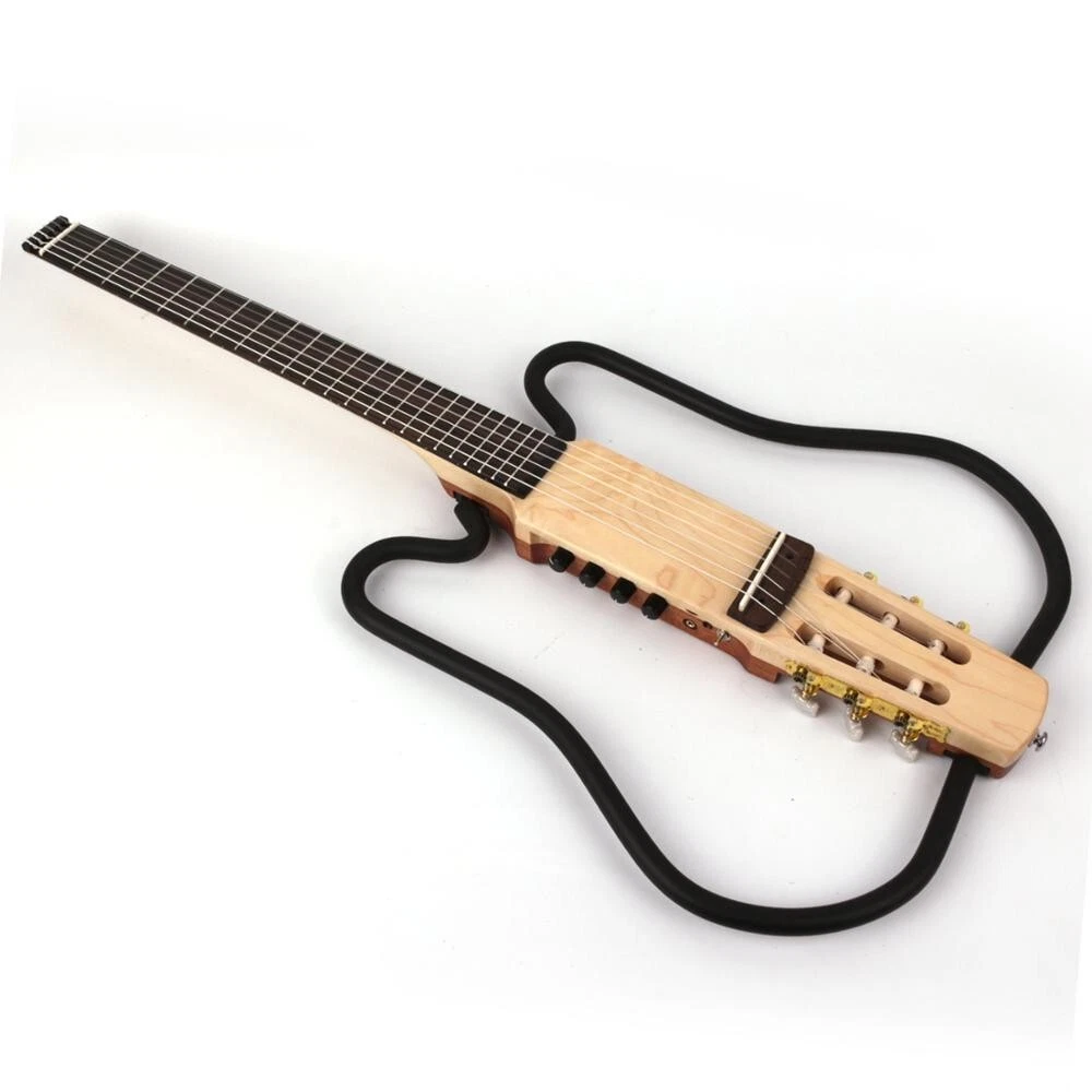 Electric Classical Travel Guitar Silent Nylon String Headless