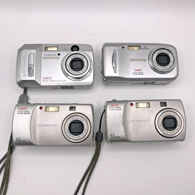 Lot of 4 Olympus Camedia 2X C-310 C-480 D-595 Zoom Digital Camera Silver Tested