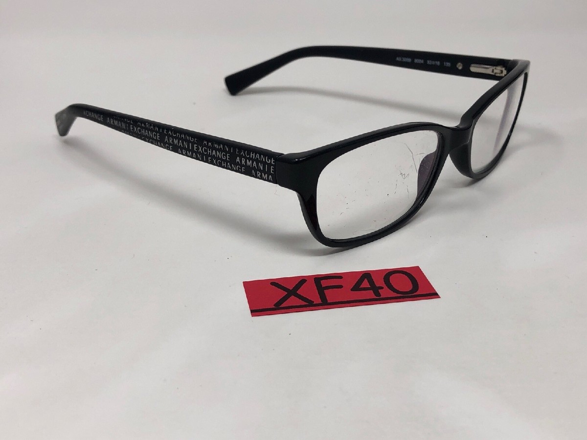Armani Exchange Ax 3009 8004 Shiny Black Authentic Eyeglasses 53-16-135 Armani Exchange AX3007 Eyeglasses | LensCrafters main image 2