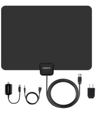 50 Miles Range Flat HD Digital Indoor Amplified TV Antenna with Amplifier HDTV