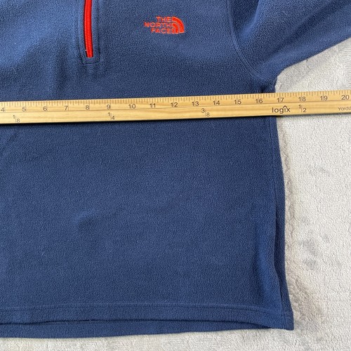 North Face 1/4 Zip Pullover Boys Medium 10-12 Blue Polartec Outdoor Mock Neck - Picture 3 of 8