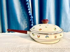 Villeroy and Boch Petite Fleur 10" Vintage Enamel Pan w/ Lid