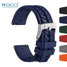 WOCCI FKM Rubber Watch Straps for Men and Women 20mm 22mm Replacement Bands