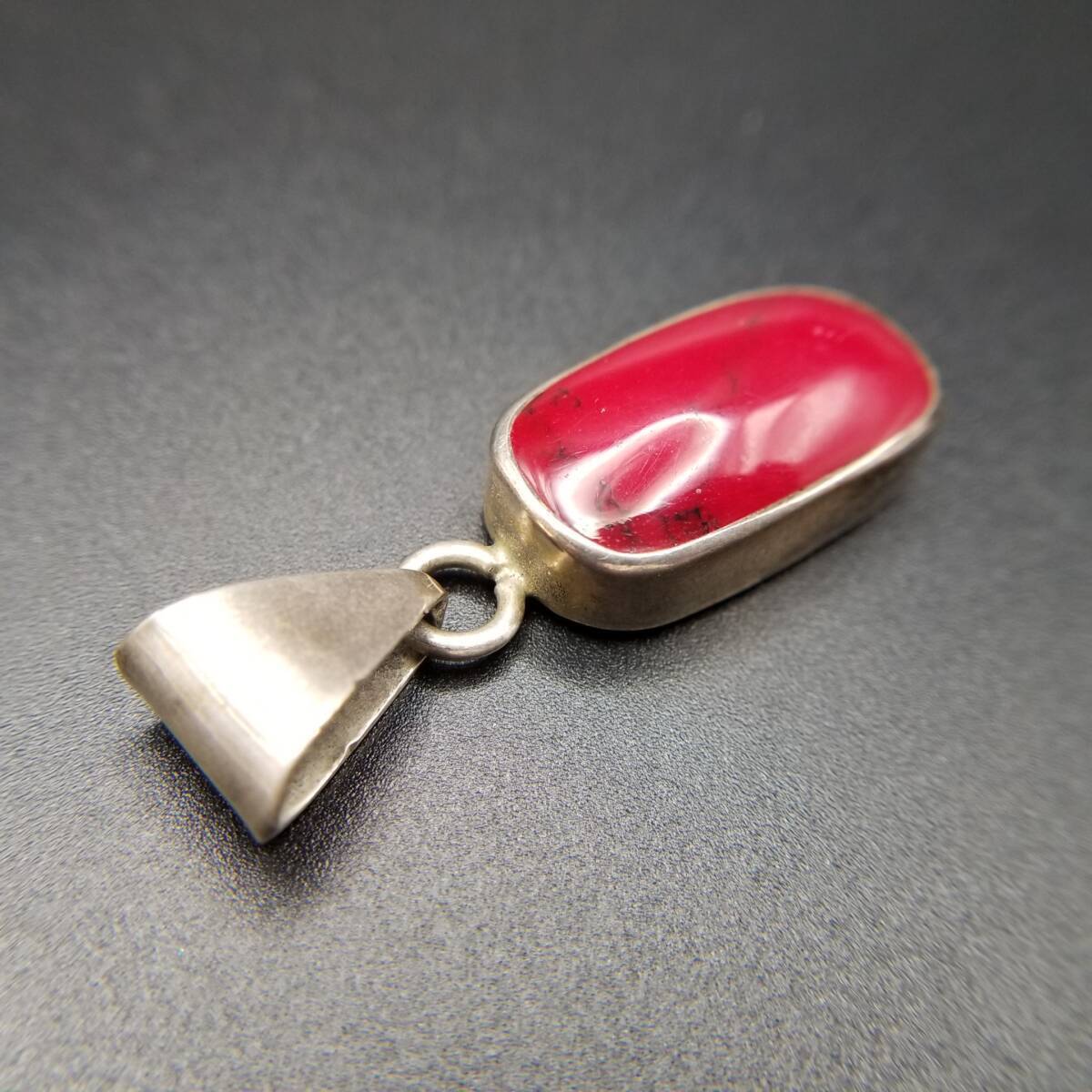 Mexico 925 Silver Red Jasper Rectangle Vintage Ch… - image 5