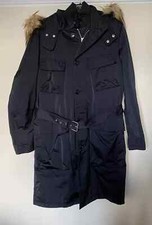 Zara Man Navy Hooded Nylon Parka Jacket With Inner Body Warmer Size L