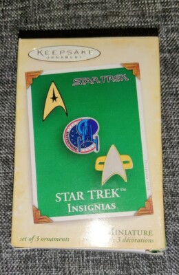 Hallmark 2004年　スタートレック　オーナメント 3点セット Hallmark Keepsake Set of 3 Ornaments Star Trek Miniature Insignias