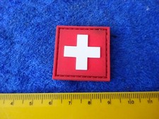 A60-5) Fahne/Flagge Militär Patch Abzeichen Gummi Klett Schweiz
