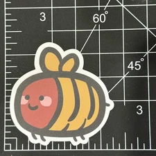 Bumble Bee Red Smiling Cartoon Matte- Vinyl Decal Sticker Bomb Waterproof Y2K