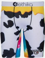 Ethika the Staple Cow Print Clouds Long Boxers Mn's S (28-30) NIP