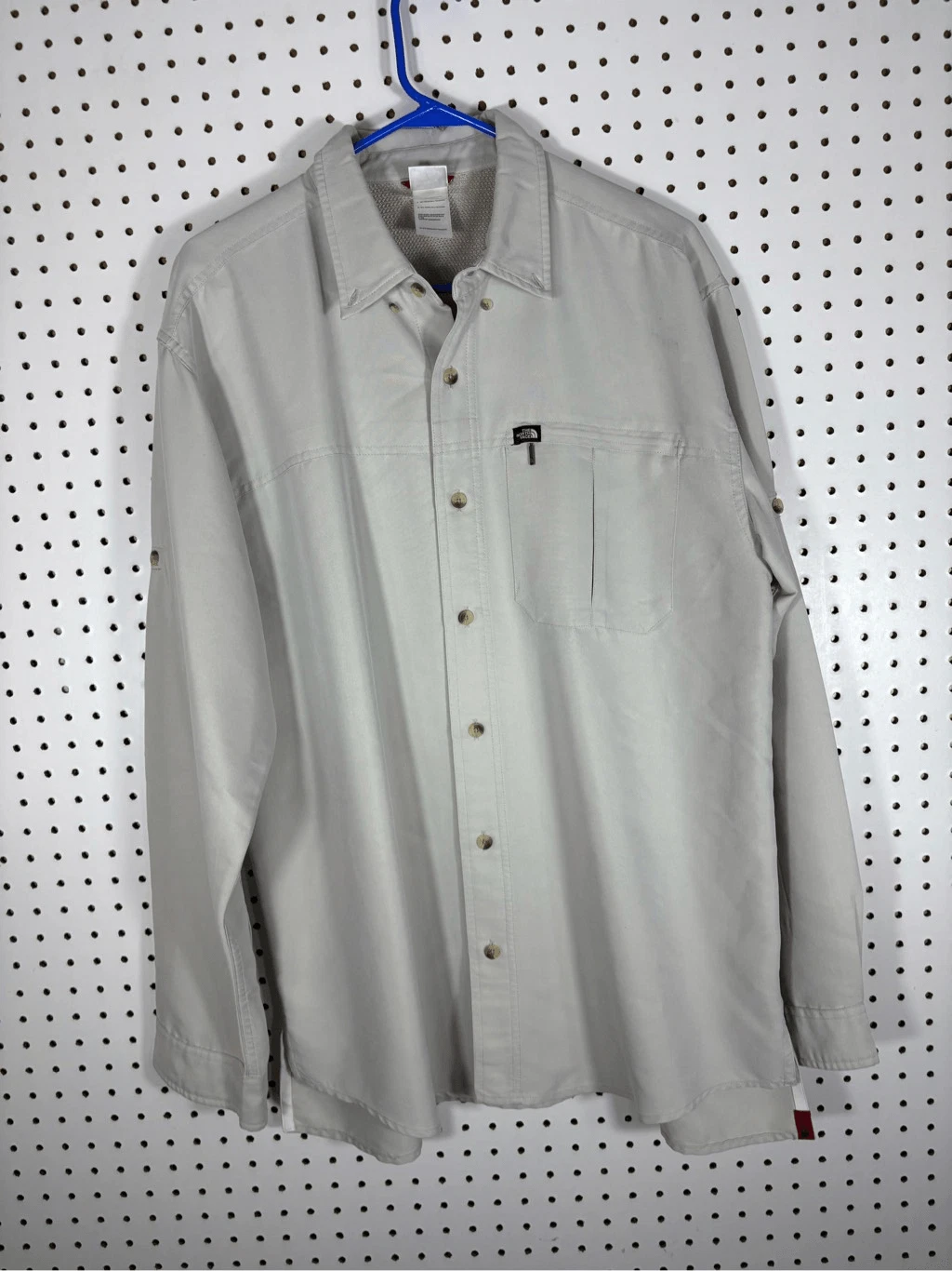 The North Face Mens Outdoors Mesh Lined Zipper Pockets Button Down Shirt size L
