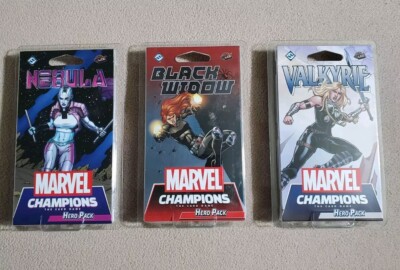 Lot Of 3 Hero Packs: Marvel Champions Card Game: Nebula, Black Widow, Valkyrie