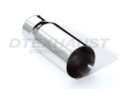 DT-009 STAINLESS EXHAUST TIP DOUBLE WALL  2.25'' INLET 3'' OUTLET 7'' LONG NEW