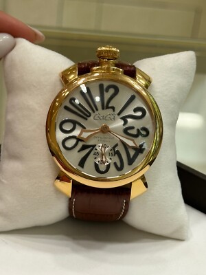 GaGa Milano Watch Big Dial Mens 48mm Gold Plated Swiss Made | eBay