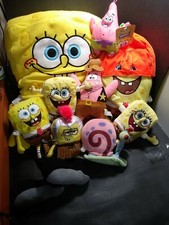 Lot of 9 Spongebob Squarepants Plush Gary Snail Patrick Star Gladiator Halloween