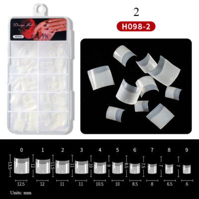 100 Stück/Box Nail Tips Natur/Clear Short Harf Nails Transparent False Art NailsФ
