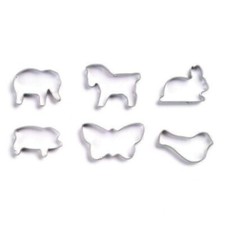 6Pcs/Set Stainless Steel Cookie Cutters Biscuit Baking Molds Animal shape-Assort
