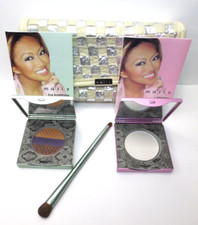 MALLY MAKEUP TRAVEL BAG W/ EYESHADOW TRIO, LUMINIZER  DOUBLE SIDED BRUSH