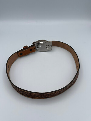 Justin Leather Belt w/ Silvertone 6 Shooter & Star Belt  display picture 3